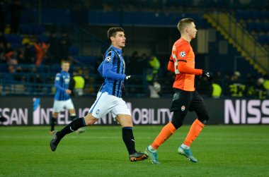 KHARKIV, UKRAINE - December 11, 2019: Ruslan Malinovskyi player during the UEFA Champions League match between Shakhtar vs Atalanta Bergamasca Calcio BC (Italy), Ukraine