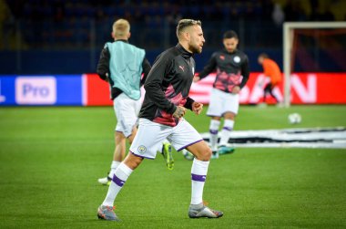 KHARKIV, UKRAINE - September 18, 2019: Nicolas Otamendi player during the UEFA Champions League match between Shakhtar Donetsk vs Manchester City (England), Ukraine