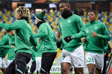 LVIV, UKRAINE - November 07, 2019: Jean-Eudes Aholou player during the UEFA Europa League match between Alexandria (Ukraine) vs AS Saint Etienne (France), Ukraine