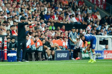 Istanbul, Turkey - August 14, 2019:  Cesar Azpilicueta player during the UEFA Super Cup Finals match between Liverpool and Chelsea at Vodafone Park in Vodafone Arena, Turkey