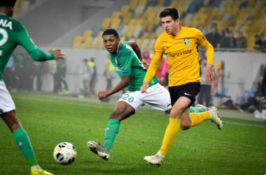 LVIV, UKRAINE - November 07, 2019:  Mathieu Debuchy player during the UEFA Europa League match between Alexandria (Ukraine) vs AS Saint Etienne (France), Ukraine