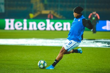 KHARKIV, UKRAINE - December 11, 2019: Luis Muriel player during the UEFA Champions League match between Shakhtar vs Atalanta Bergamasca Calcio BC (Italy), Ukraine