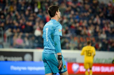 SAINT-PETERSBURG, RUSSIA - November 16, 2019: Thibaut Courtois player during UEFA EURO 2020 qualifying match between national team Russia against Belgium national team, Russia