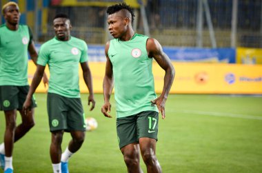 DNIPRO, UKRAINE - September 10, 2019: Samuel Kalu player during the friendly match between national team Ukraine against Nigeria national team, Ukraine