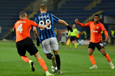KHARKIV, UKRAINE - December 11, 2019: Mario Pasalic player during the UEFA Champions League match between Shakhtar vs Atalanta Bergamasca Calcio BC (Italy), Ukraine