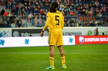 SAINT-PETERSBURG, RUSSIA - November 16, 2019: Jason Denayer player during UEFA EURO 2020 qualifying match between national team Russia against Belgium national team, Russia