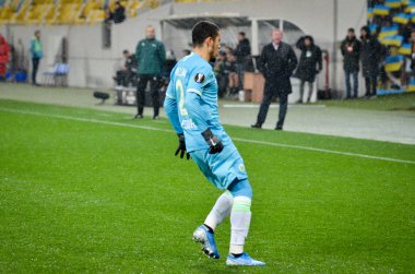 Lviv, Ukrayna - 28 Kasım 2019: Alexandria (Ukrayna) ile Wolfsburg (Almanya) arasındaki Uefa Avrupa Ligi karşılaşmasında William oyuncu
