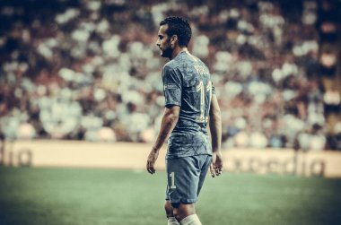 Istanbul, Turkey - August 14, 2019: Pedro during the UEFA Super Cup Finals match between Liverpool and Chelsea at Vodafone Park in Vodafone Arena, Turkey