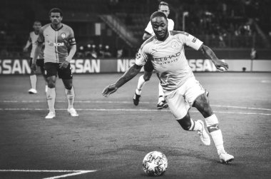 KHARKIV, UKRAINE - September 18, 2019: Raheem Sterling player during the UEFA Champions League match between Shakhtar Donetsk vs Manchester City (England), Ukraine