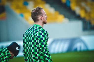 Lviv, Ukrayna - 28 Kasım 2019: Uefa Avrupa Ligi karşılaşmasında Woldria - Wolfsburg (Almanya), Ukrayna