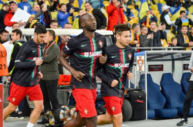 Kyiv, Ukrayna - 14 Ekim 2019: Uefa Euro 2020 ön eleme karşılaşmasında Ukrayna milli takımı Ukrayna ile Ukrayna milli takımı arasında oynanan karşılaşmada Danilo Pereira oyuncusu