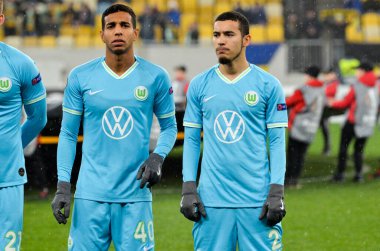Lviv, Ukrayna - 28 Kasım 2019: Joao Victor, Uefa Avrupa Ligi karşılaşmasında Alexandria (Ukrayna) ile Wolfsburg (Almanya), Ukrayna