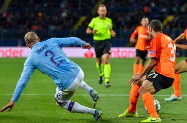 KHARKIV, UKRAINE - September 18, 2019: Kyle Walker during the UEFA Champions League match between Shakhtar Donetsk vs Manchester City (England), Ukraine