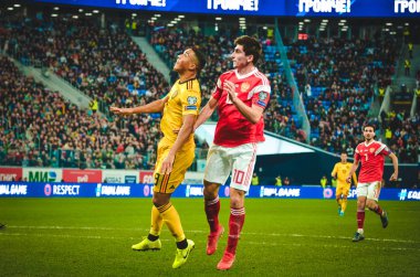 SAINT-PETERSBURG, RUSSIA - November 16, 2019: Youri Tielemans player during UEFA EURO 2020 qualifying match between national team Russia against Belgium national team, Russia