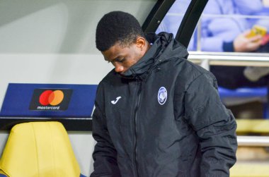 KHARKIV, UKRAINE - December 11, 2019: Atalanta reserve footballers during the UEFA Champions League match between Shakhtar vs Atalanta Bergamasca Calcio BC (Italy), Ukraine