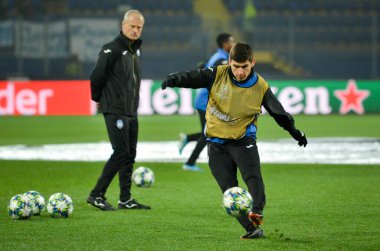 KHARKIV, UKRAINE - December 11, 2019: Ruslan Malinovskyi player during the UEFA Champions League match between Shakhtar vs Atalanta Bergamasca Calcio BC (Italy), Ukraine