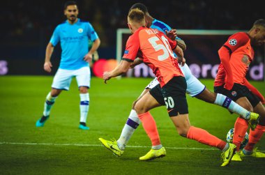 KHARKIV, UKRAINE - September 18, 2019: Raheem Sterling during the UEFA Champions League match between Shakhtar Donetsk vs Manchester City (England), Ukraine