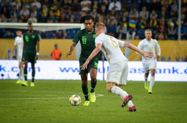 DNIPRO, UKRAINE - September 10, 2019: Alex Iwobi player during the friendly match between national team Ukraine against Nigeria national team, Ukraine
