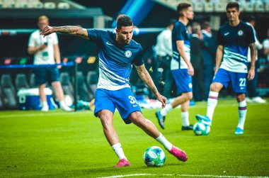 Istanbul, Turkey - August 14, 2019: Emerson player during the UEFA Super Cup Finals match between Liverpool and Chelsea in Vodafone Arena stadium, Turkey