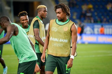 DNIPRO, UKRAINE - September 10, 2019: Alex Iwobi player during the friendly match between national team Ukraine against Nigeria national team, Ukraine