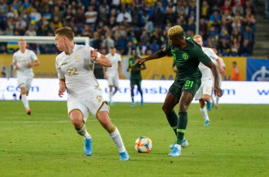 DNIPRO, UKRAINE - September 10, 2019: Victor Osimhen player during the friendly match between national team Ukraine against Nigeria national team, Ukraine