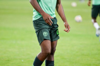 DNIPRO, UKRAINE - September 10, 2019: Chidozie Awaziem during the friendly match between national team Ukraine against Nigeria national team, Ukraine