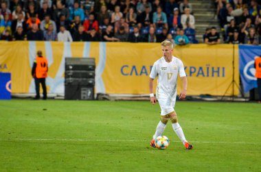 DNIPRO, UKRAINE - September 10, 2019: Oleksandr Zinchenko player during the friendly match between national team Ukraine against Nigeria national team, Ukraine