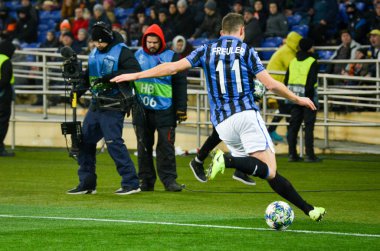 KHARKIV, UKRAINE - December 11, 2019: Remo Freuler player during the UEFA Champions League match between Shakhtar vs Atalanta Bergamasca Calcio BC (Italy), Ukraine