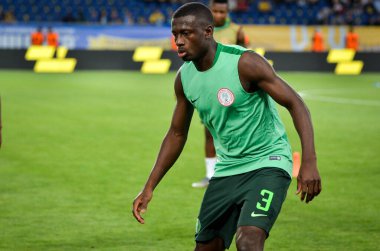 DNIPRO, UKRAINE - September 10, 2019: Jamilu Collins player during the friendly match between national team Ukraine against Nigeria national team, Ukraine