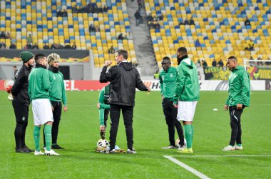 LVIV, UKRAINE - November 07, 2019:  AS Saint Etienne training session during the UEFA Europa League match between Alexandria (Ukraine) vs AS Saint Etienne (France), Ukraine