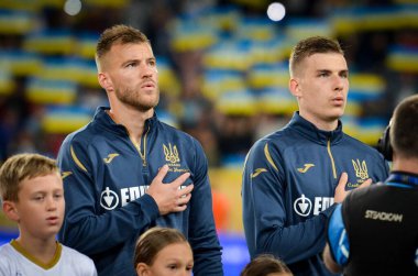 DNIPRO, UKRAINE - September 10, 2019: Football player during the friendly match between national team Ukraine against Nigeria national team, Ukraine