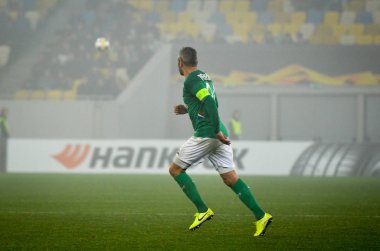 LVIV, UKRAINE - November 07, 2019: Loic Perrin player during the UEFA Europa League match between Alexandria (Ukraine) vs AS Saint Etienne (France), Ukraine