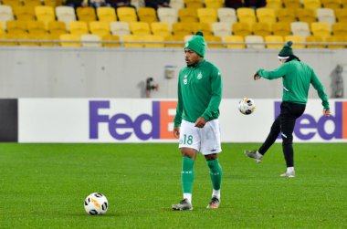 LVIV, UKRAINE - November 07, 2019: Arnaud Nordin player during the UEFA Europa League match between Alexandria (Ukraine) vs AS Saint Etienne (France), Ukraine