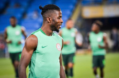 DNIPRO, UKRAINE - September 10, 2019: Football player during the friendly match between national team Ukraine against Nigeria national team, Ukraine