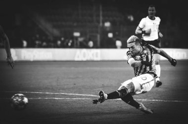 KHARKIV, UKRAINE - December 11, 2019: Papu Gomez player during the UEFA Champions League match between Shakhtar vs Atalanta Bergamasca Calcio BC (Italy), Ukraine