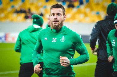 LVIV, UKRAINE - November 07, 2019: Mathieu Debuchy player during the UEFA Europa League match between Alexandria (Ukraine) vs AS Saint Etienne (France), Ukraine