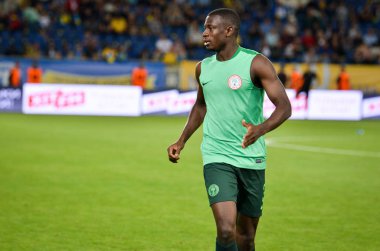DNIPRO, UKRAINE - September 10, 2019: Jamilu Collins player during the friendly match between national team Ukraine against Nigeria national team, Ukraine