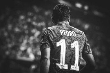 Istanbul, Turkey - August 14, 2019: Pedro player during the UEFA Super Cup Finals match between Liverpool and Chelsea at Vodafone Park in Vodafone Arena, Turkey