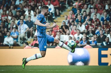 Istanbul, Turkey - August 14, 2019: Olivier Giroud player during the UEFA Super Cup Finals match between Liverpool and Chelsea at Vodafone Park in Vodafone Arena, Turkey