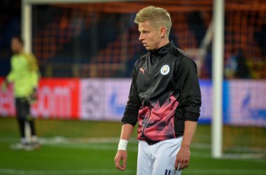KHARKIV, UKRAINE - September 18, 2019: Oleksandr Zinchenko player during the UEFA Champions League match between Shakhtar Donetsk vs Manchester City (England), Ukraine