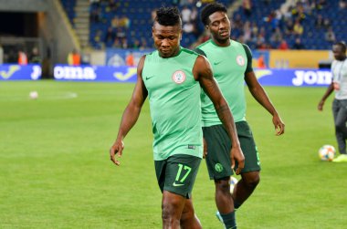 DNIPRO, UKRAINE - September 10, 2019: Samuel Kalu player during the friendly match between national team Ukraine against Nigeria national team, Ukraine