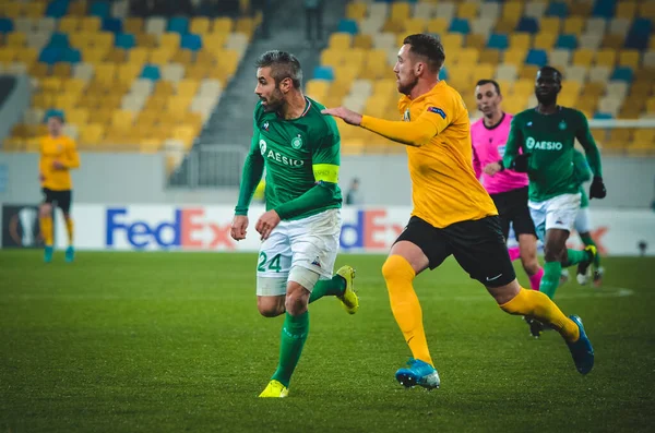 Lviv Ucrania Noviembre 2019 Jugador Loic Perrin Durante Partido Uefa — Foto de Stock