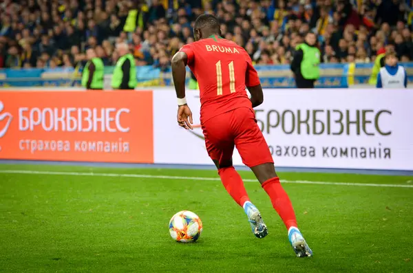 Kyiv Ukraine Outubro 2019 Jogador Bruma Durante Jogo Qualificação Uefa — Fotografia de Stock