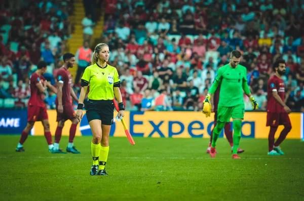 Estambul Turquía Agosto 2019 Panel Árbitros Femeninos Liderado Por Jueza — Foto de Stock