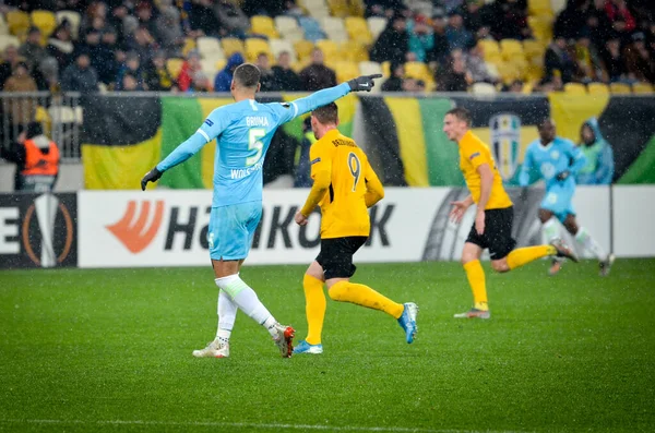 Lvov Ukrajina Listopadu 2019 Jeffrey Bruma Během Utkání Uefa Europa — Stock fotografie