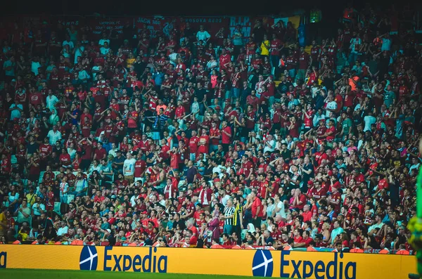 Istanbul Turkey August 2019 Liverpool Fans Spectators Uefa Super Cup — стокове фото