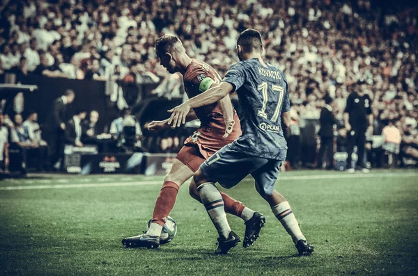 Istanbul Turkey August 2019 Jordan Henderson Mateo Kovacic Uefa Super — ストック写真