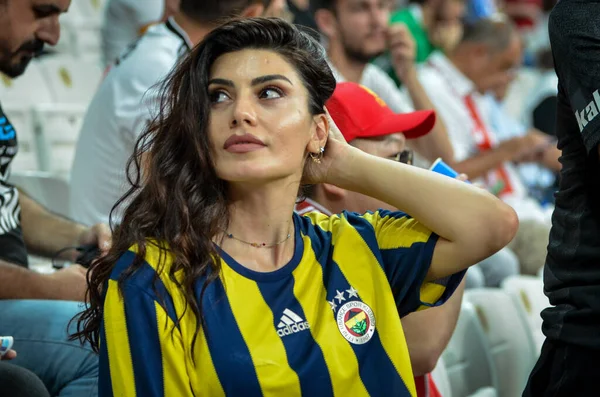 Istanbul Turkey August 2019 Fan Girl Galatasaray Supports Team Uefa — Stockfoto