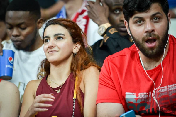 Istanbul Turkey August 2019 Liverpool Football Fans Spectators Uefa Super — Zdjęcie stockowe