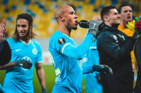 Lviv Ucrania Noviembre 2019 Jugador Wolfsburg Después Victoria Durante Partido — Foto de Stock